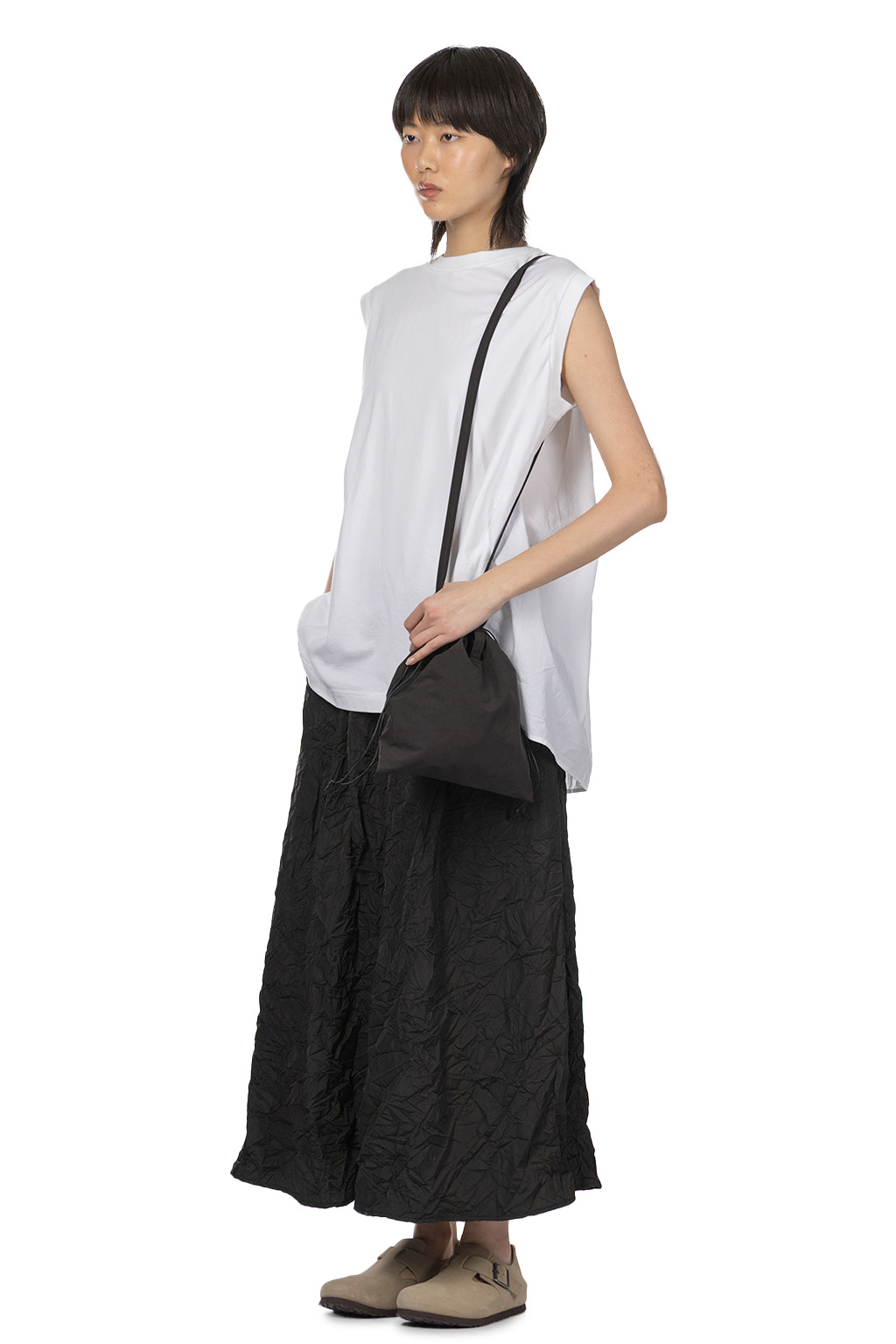 TOUJOURS - Organic Cotton Light Jersey Sleeveless T-Shirt - Optical White