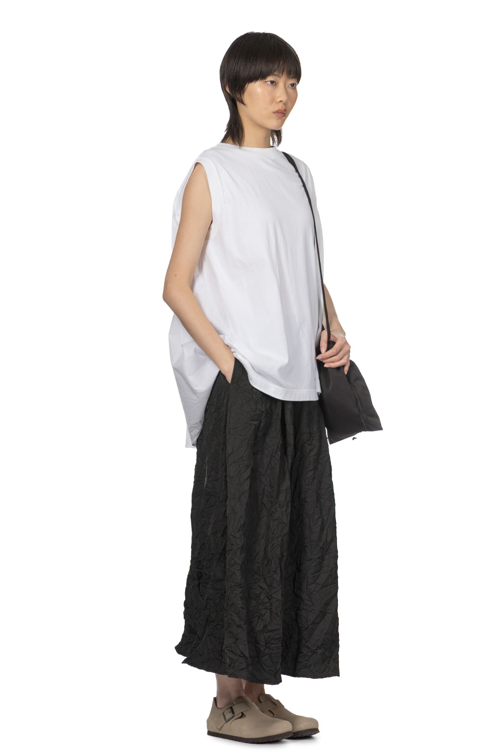 TOUJOURS - Organic Cotton Light Jersey Sleeveless T-Shirt - Optical White