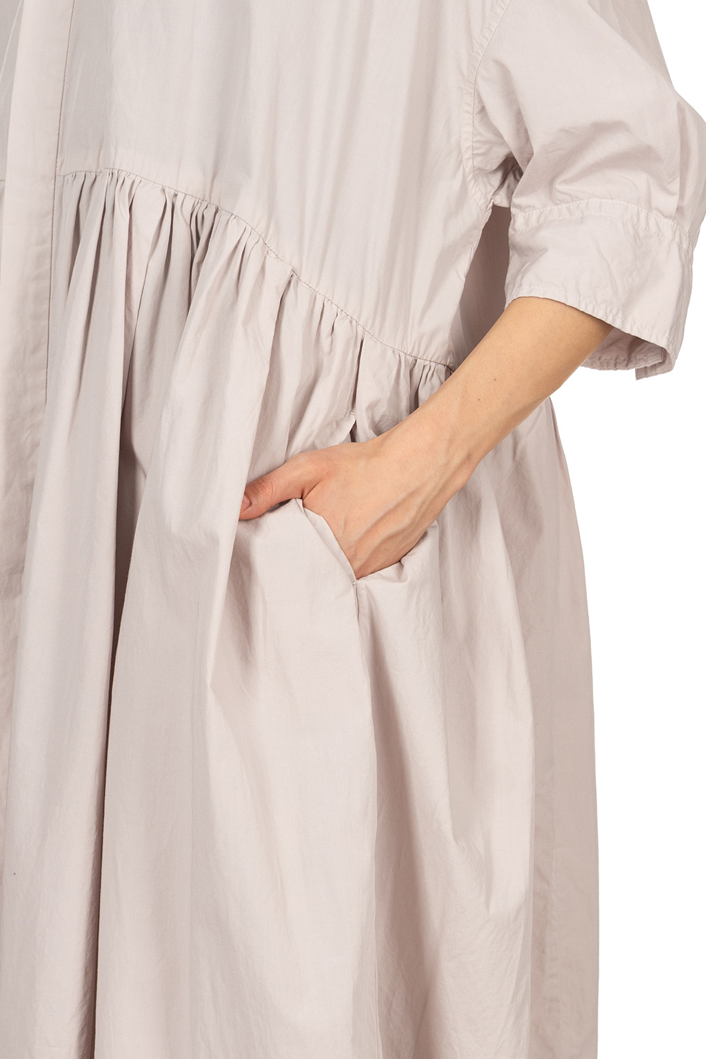 TOUJOURS - Random Pleated Half Sleeve Shirt Dress - Smoke Lilac