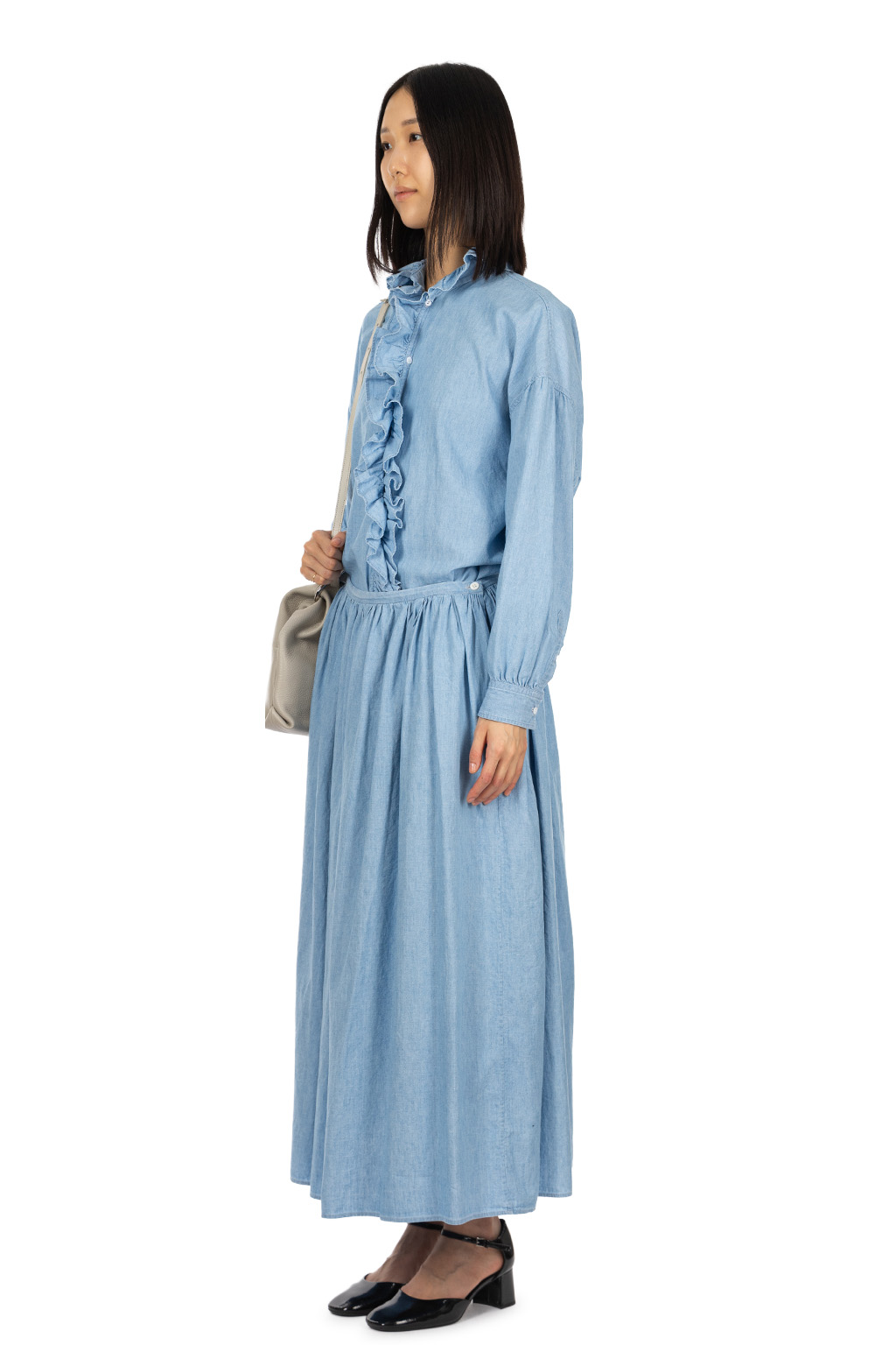 TOUJOURS - Random Pleated Max Skirt - Indigo Blue