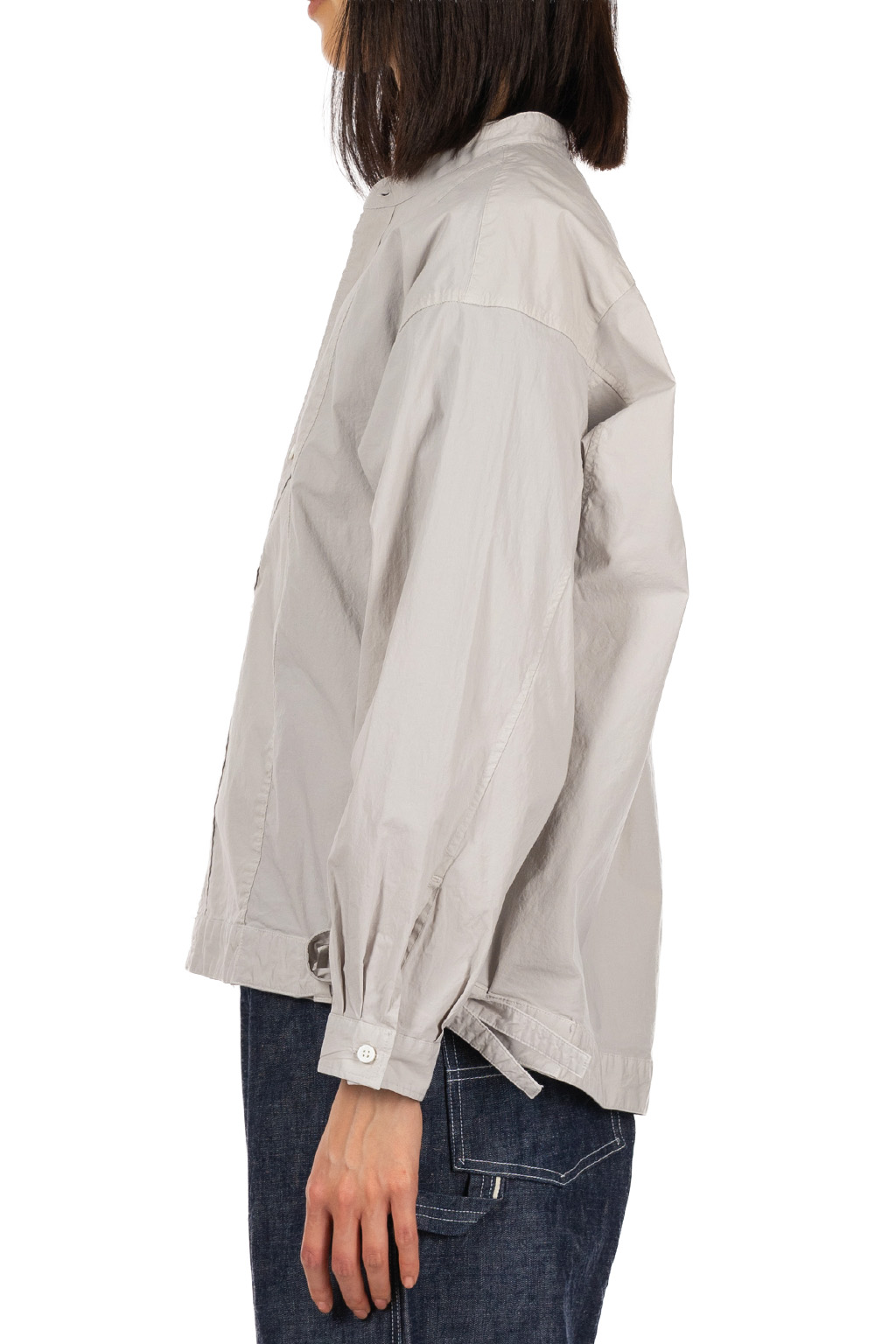 TOUJOURS - Side String Blouson Shirt - Cloud Gray
