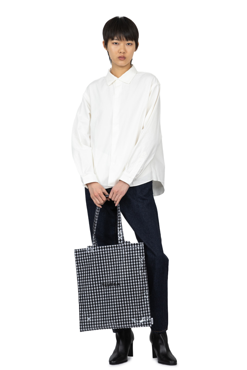 Tembea - 3Handle Tote -  Gingham Black