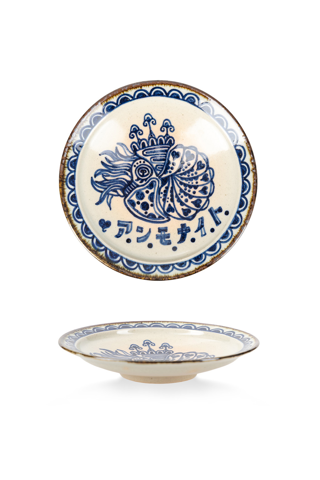 The Art of Japanese Ceramics - Ikuko - Ammonite Ceramic Dish Saucer