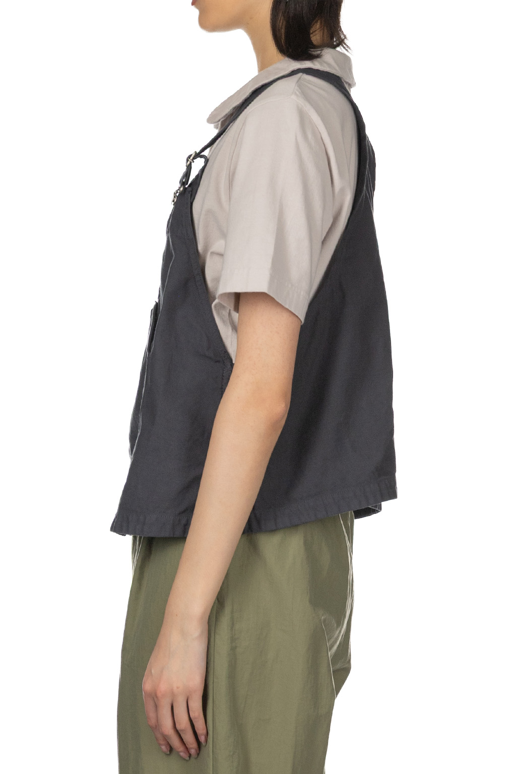 Tigre Brocante - Back Satin Workman Bib Vest - Charcoal