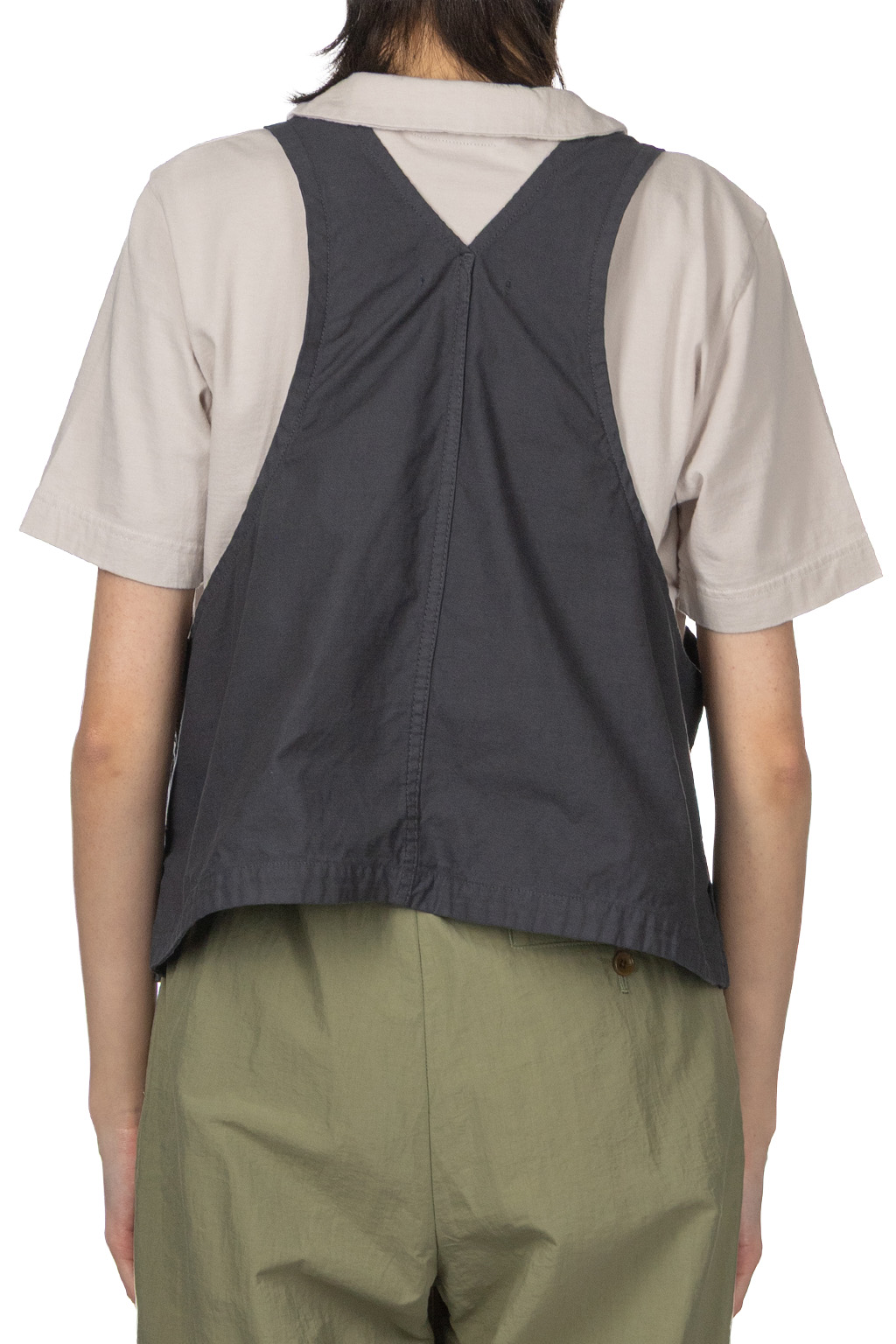 Tigre Brocante - Back Satin Workman Bib Vest - Charcoal