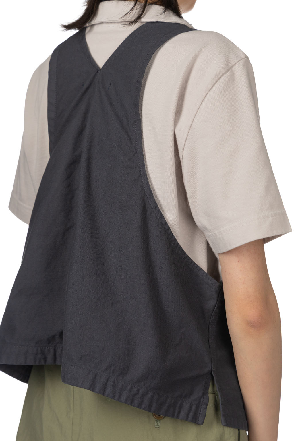 Tigre Brocante - Back Satin Workman Bib Vest - Charcoal