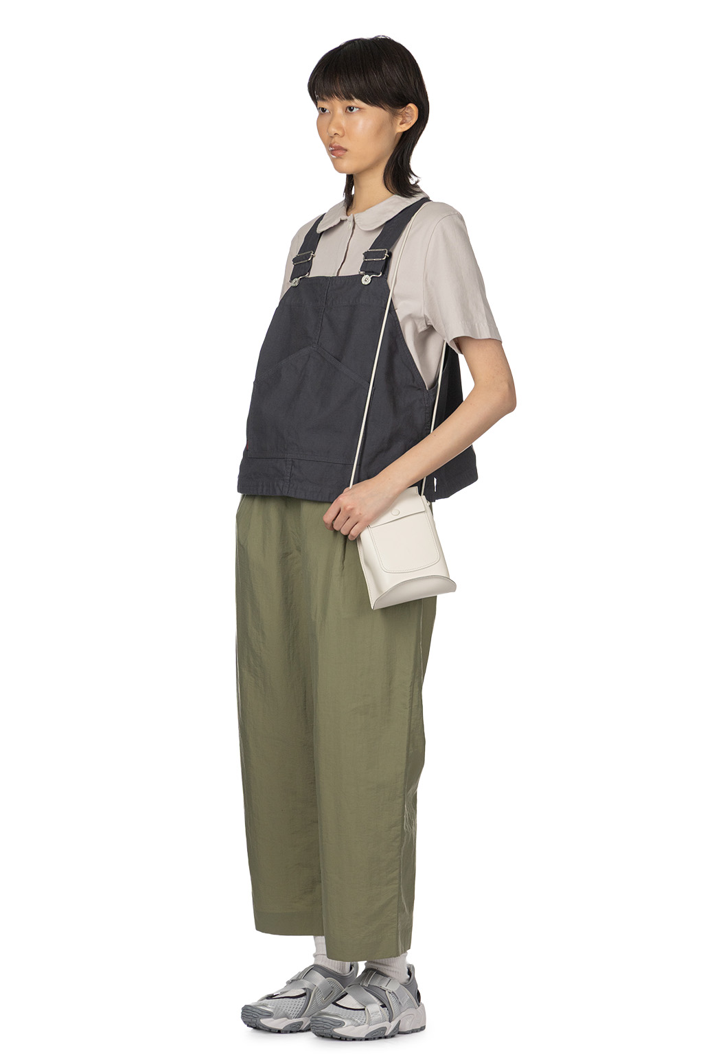 Tigre Brocante - Back Satin Workman Bib Vest - Charcoal