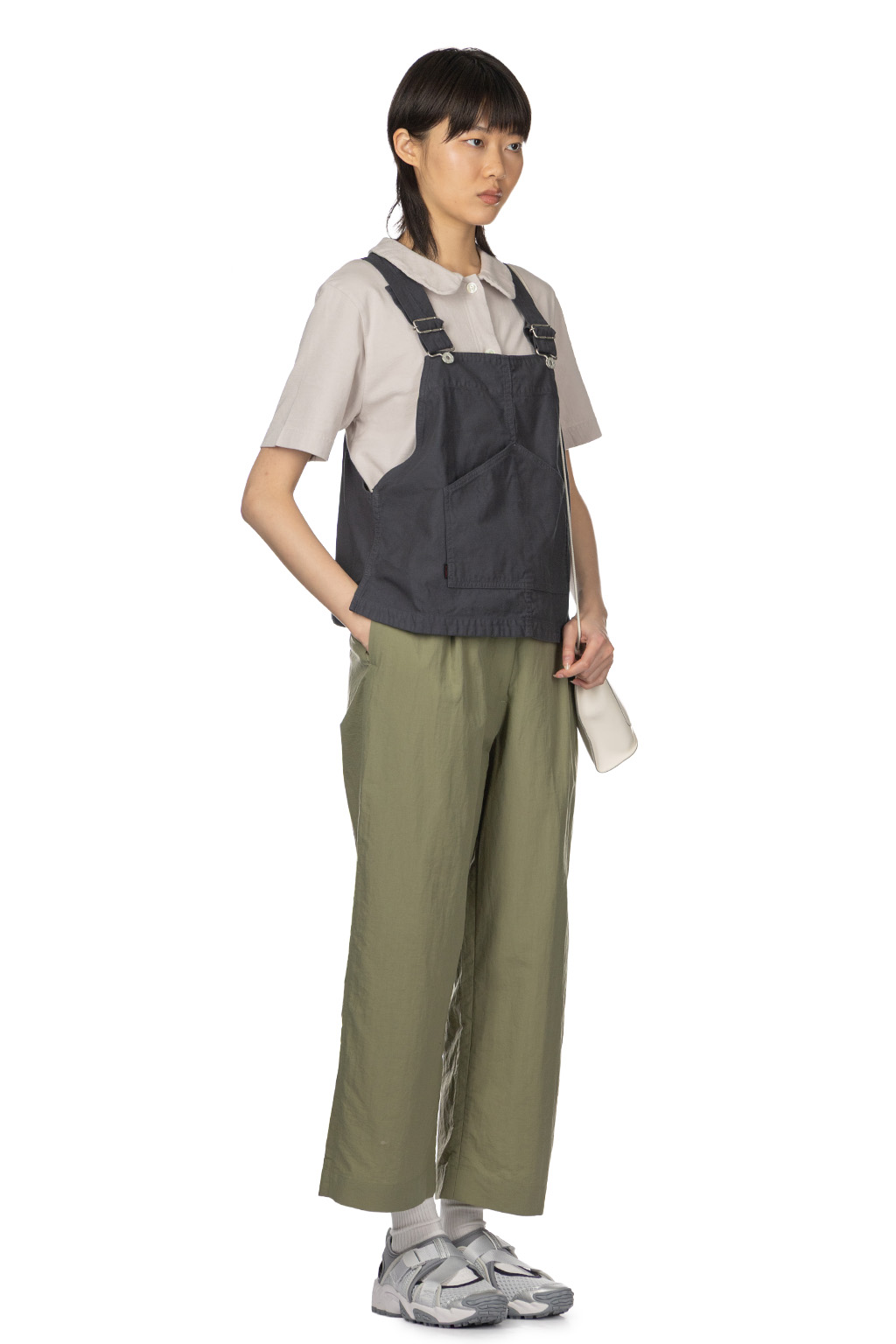 Tigre Brocante - Back Satin Workman Bib Vest - Charcoal