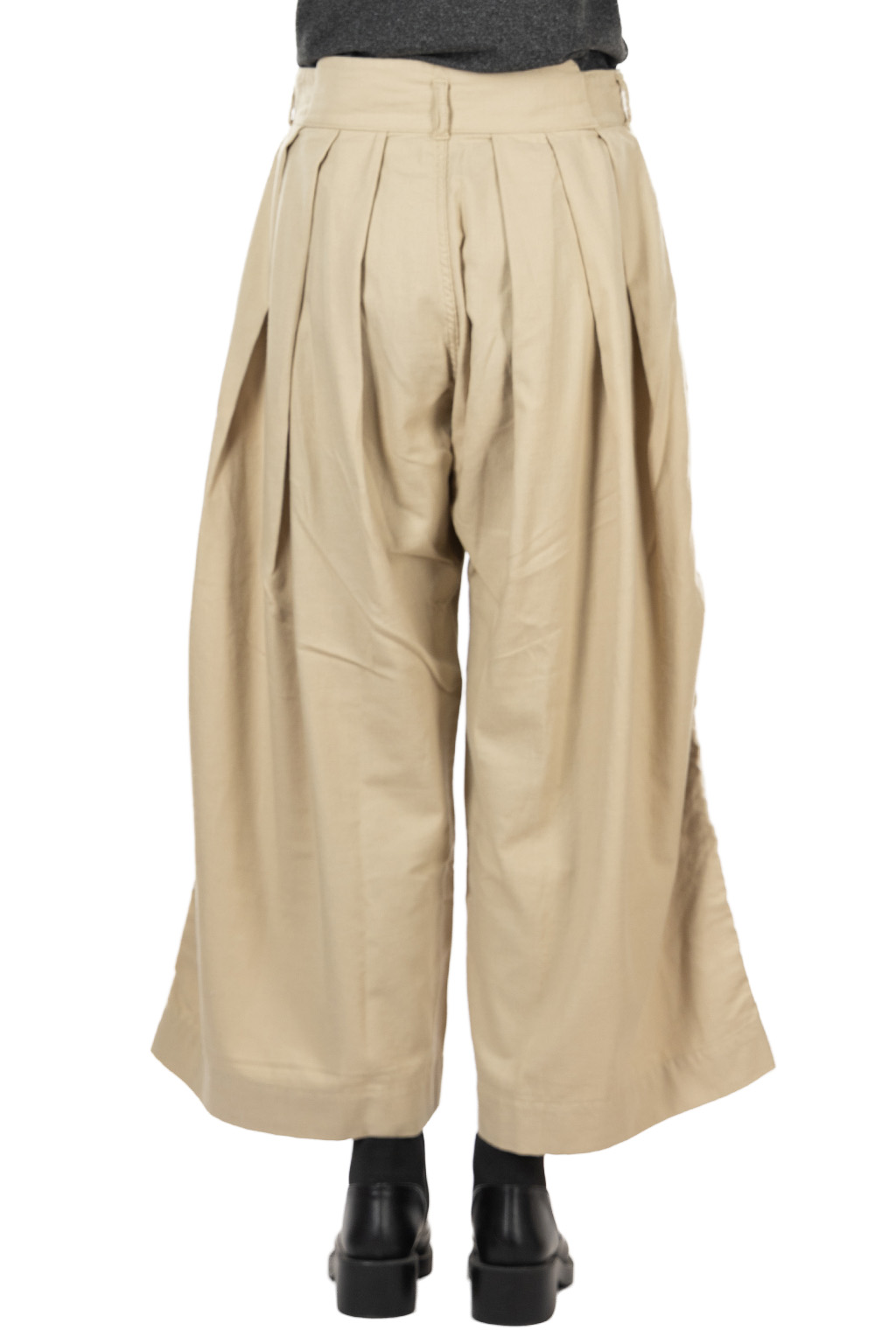 Tigre Brocante - Biella Flannel Twill Hakama Pants - Beige