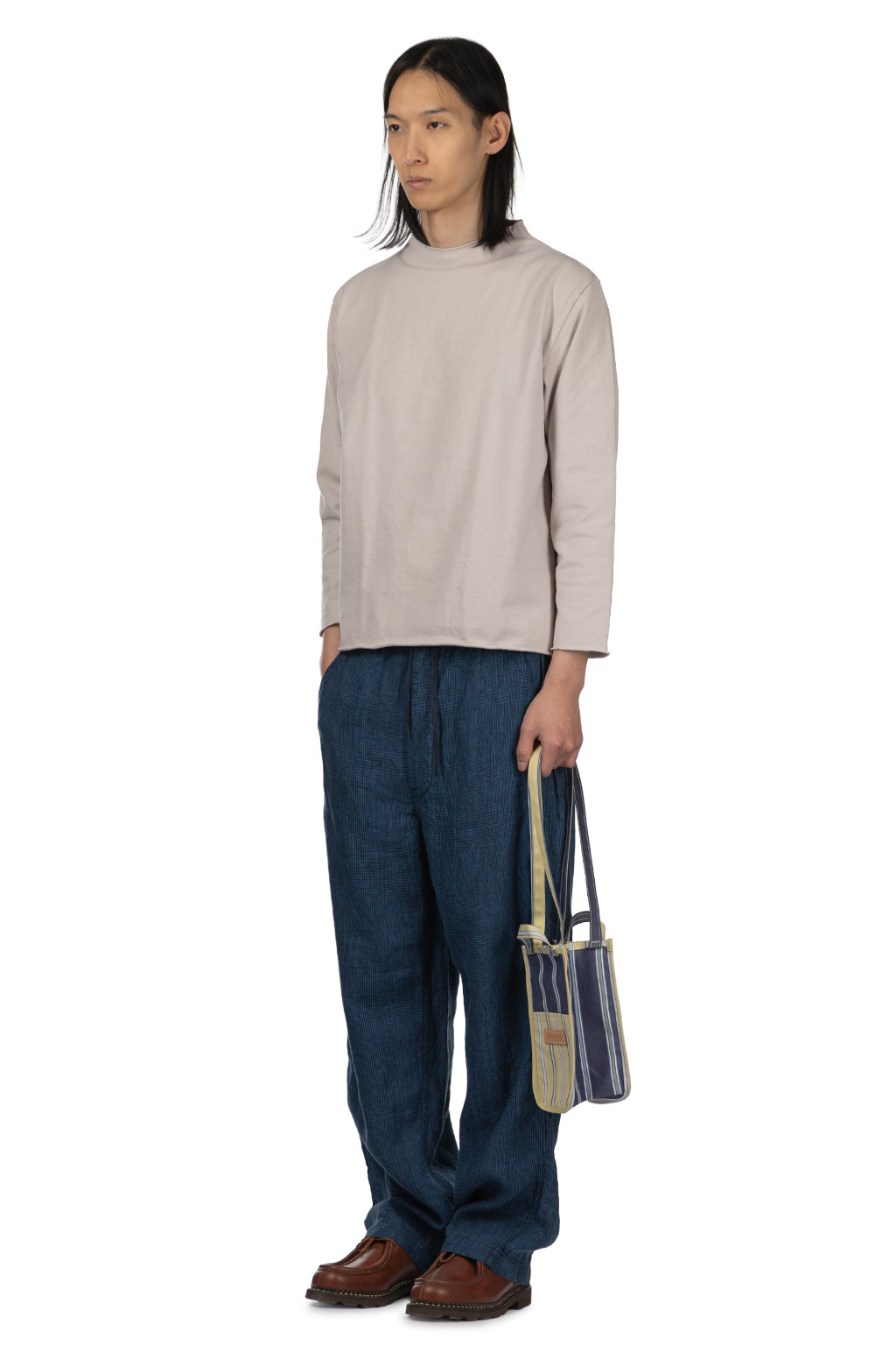 Tigre Brocante - Bottoll Neck 3/4 sleeve T-Shirt - Oyster