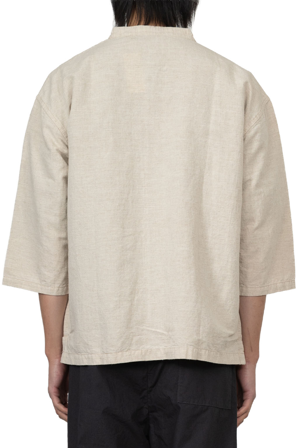 Tigre Brocante - Cotton Linen Yakko Open Shirt - Beige