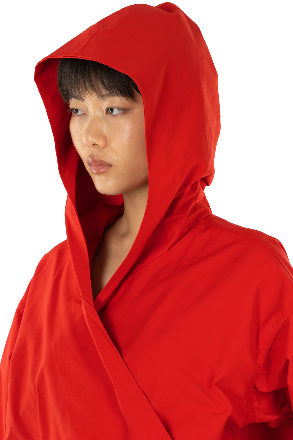 Tigre Brocante - Cotton Nylon Light Fold-Up Hooded Shirt - Red
