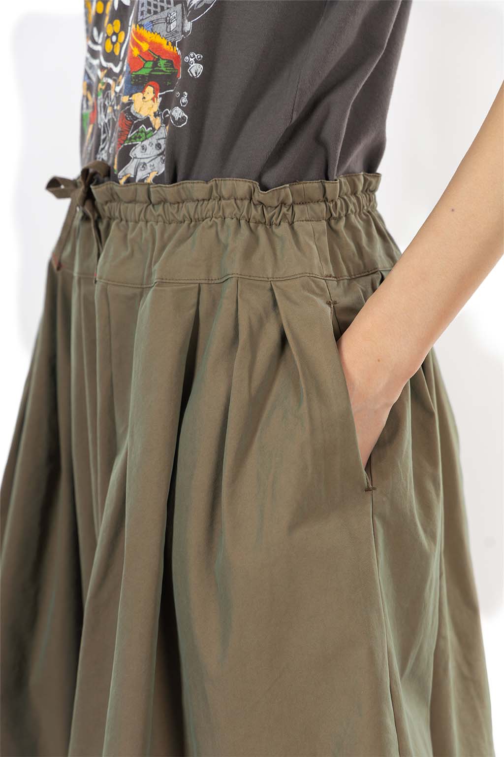 Tigre Brocante - Cotton Polyester Gabardine Long Skirt