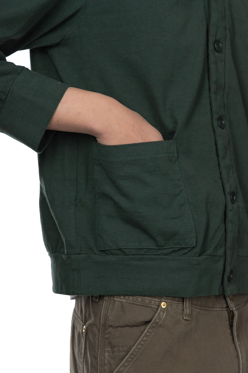 Tigre Brocante - Hard Jersey Old School Skipper Cardigan - Green