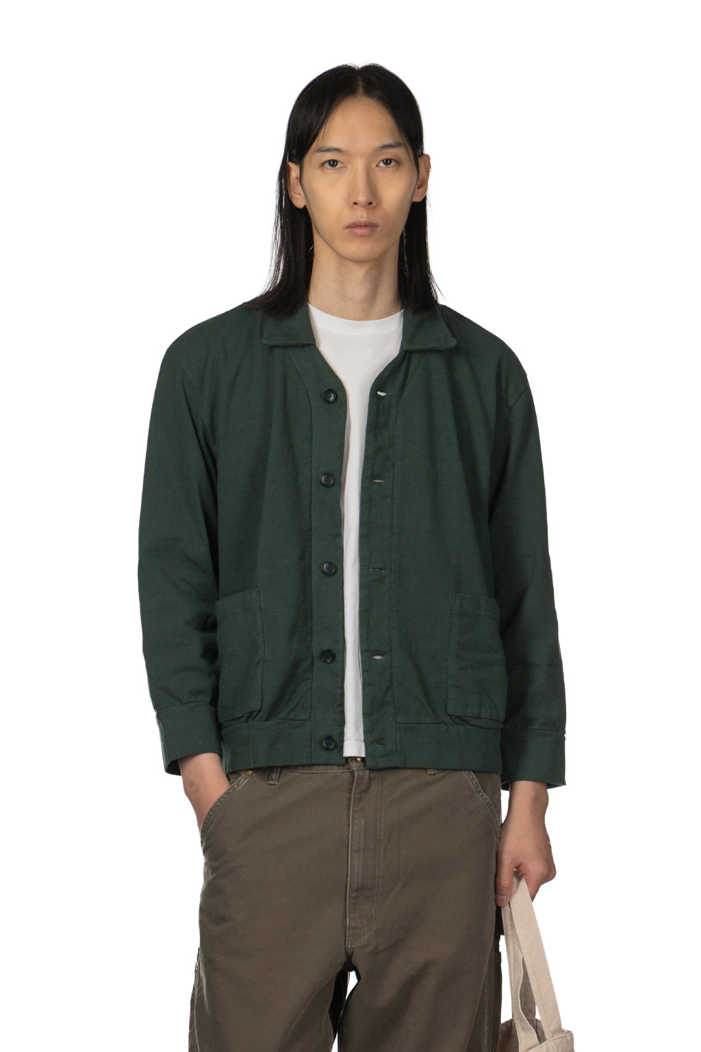Tigre Brocante - Hard Jersey Old School Skipper Cardigan - Green