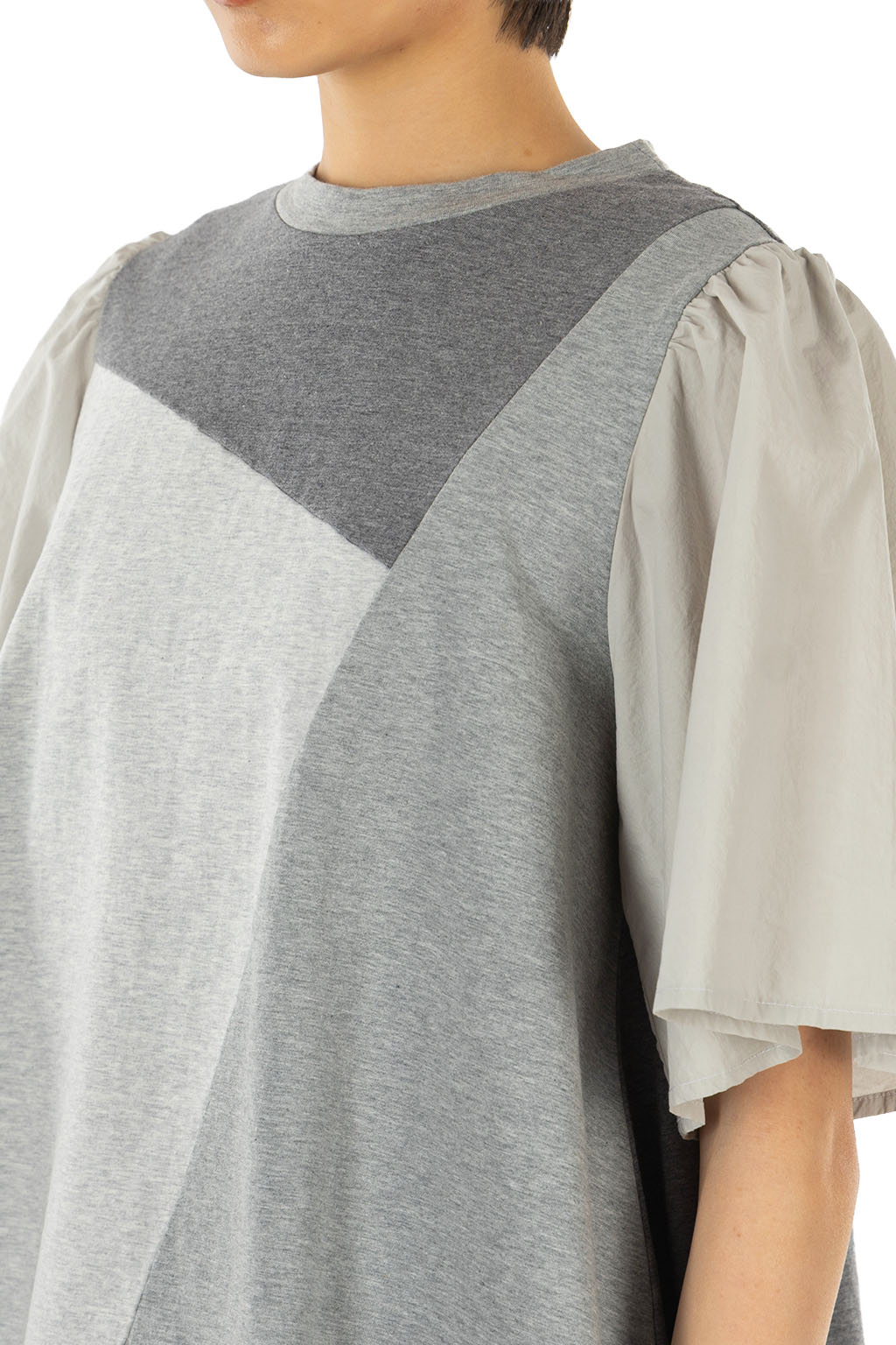 Tigre Brocante - Heather Grey Panel Tunic T-Shirt - Grey