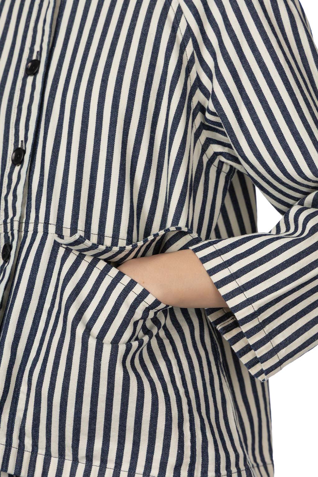 Tigre Brocante - Hickory Big Collar Raglan Jacket - Indigo