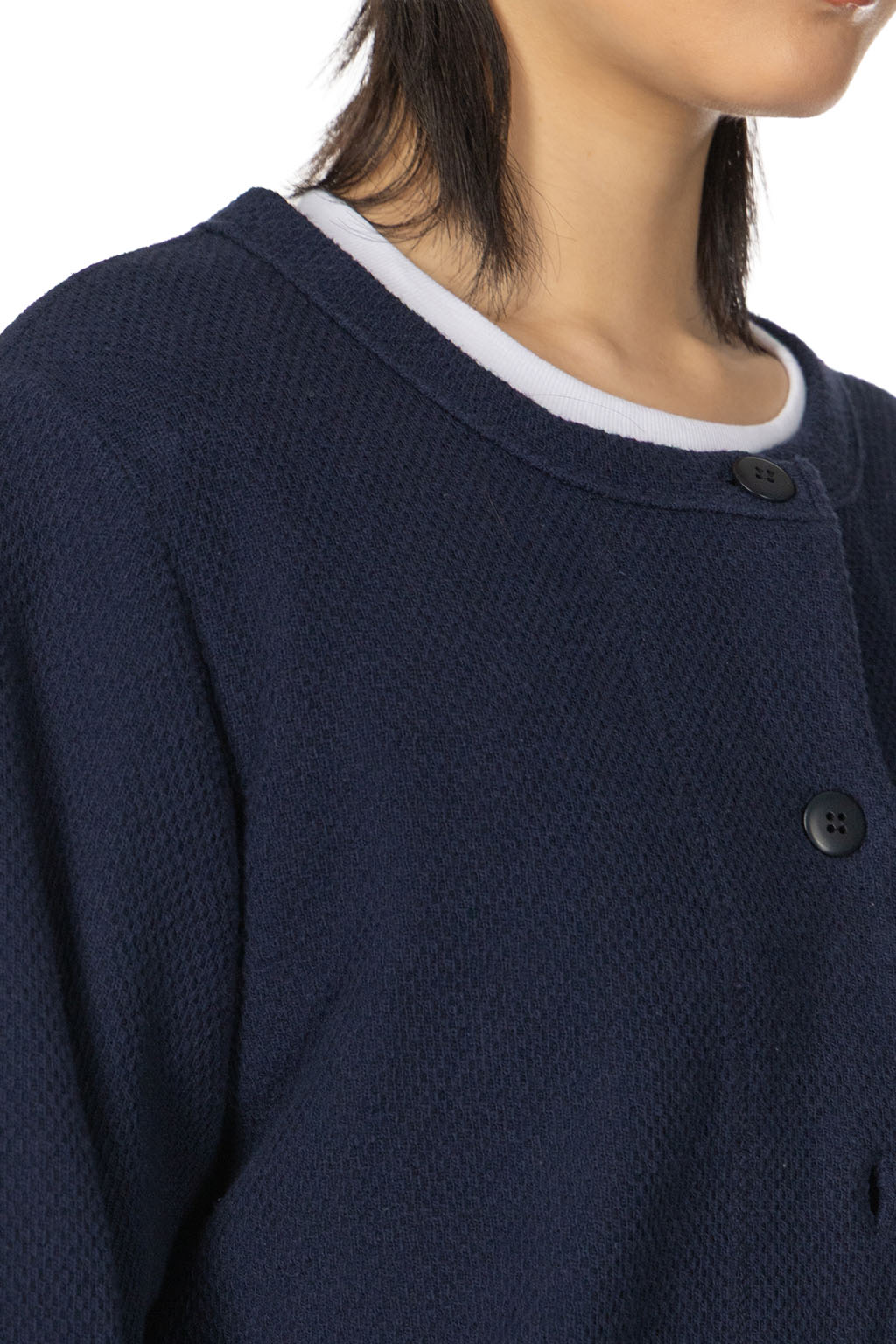 Tigre Brocante - Honeycomb Waffle Komodo Bolero Cardigan - Navy