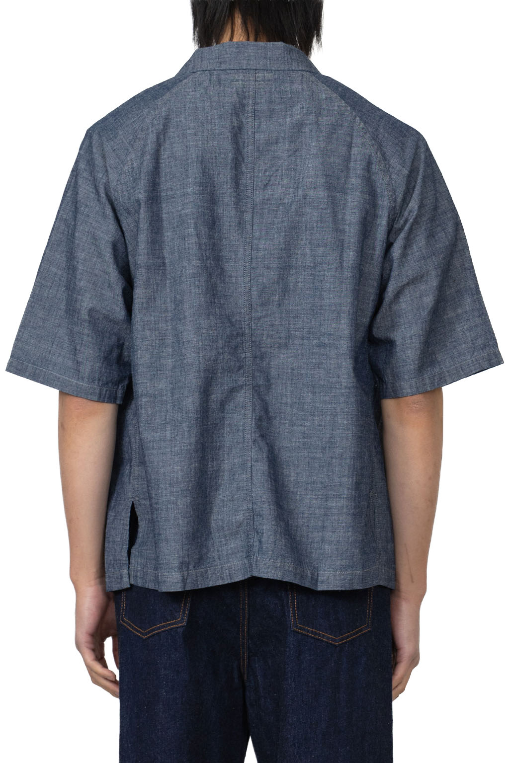 Tigre Brocante - Indigo Chambray Raglan Tailored SS Shirt - Indigo