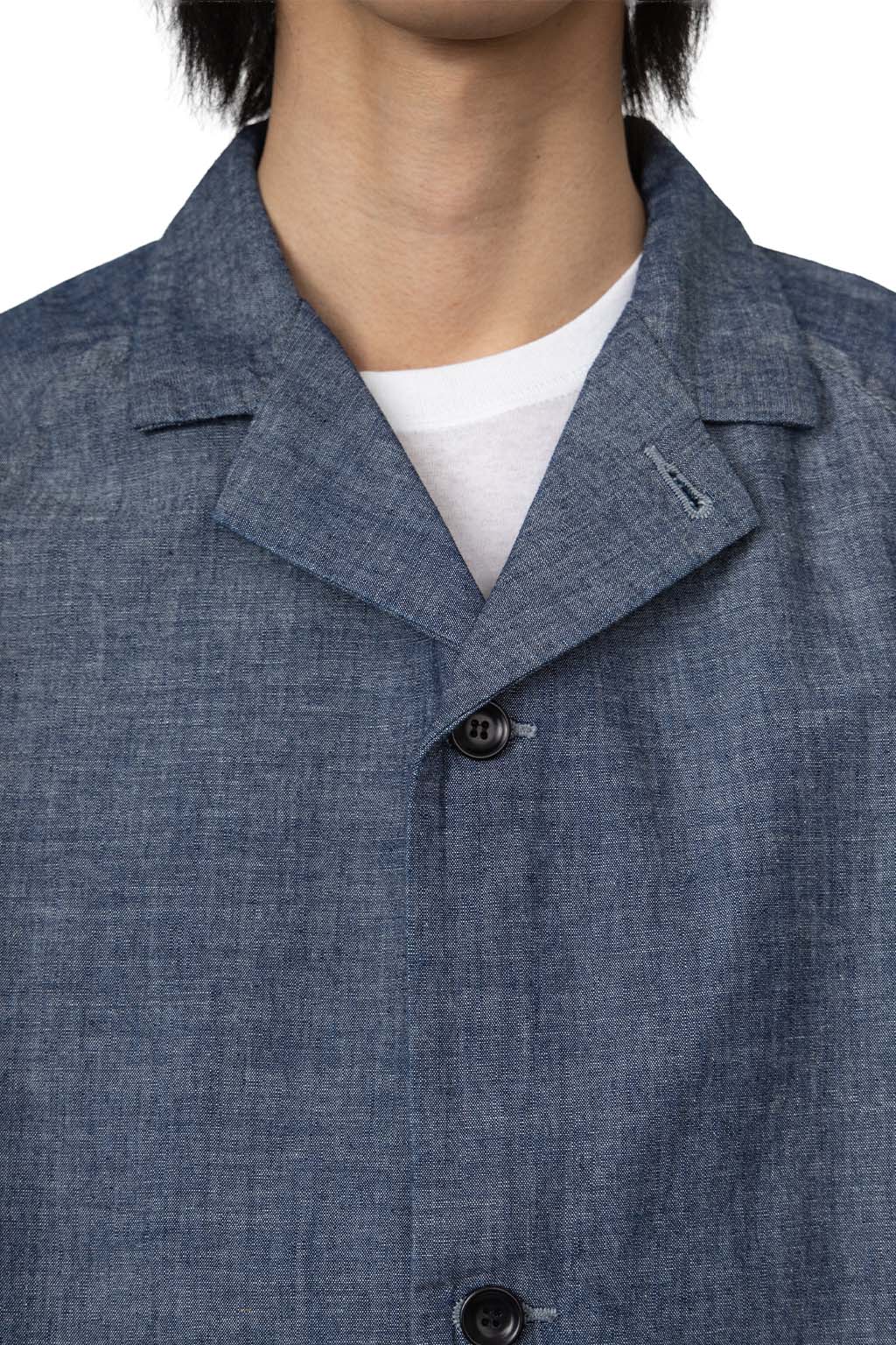Tigre Brocante - Indigo Chambray Raglan Tailored SS Shirt - Indigo