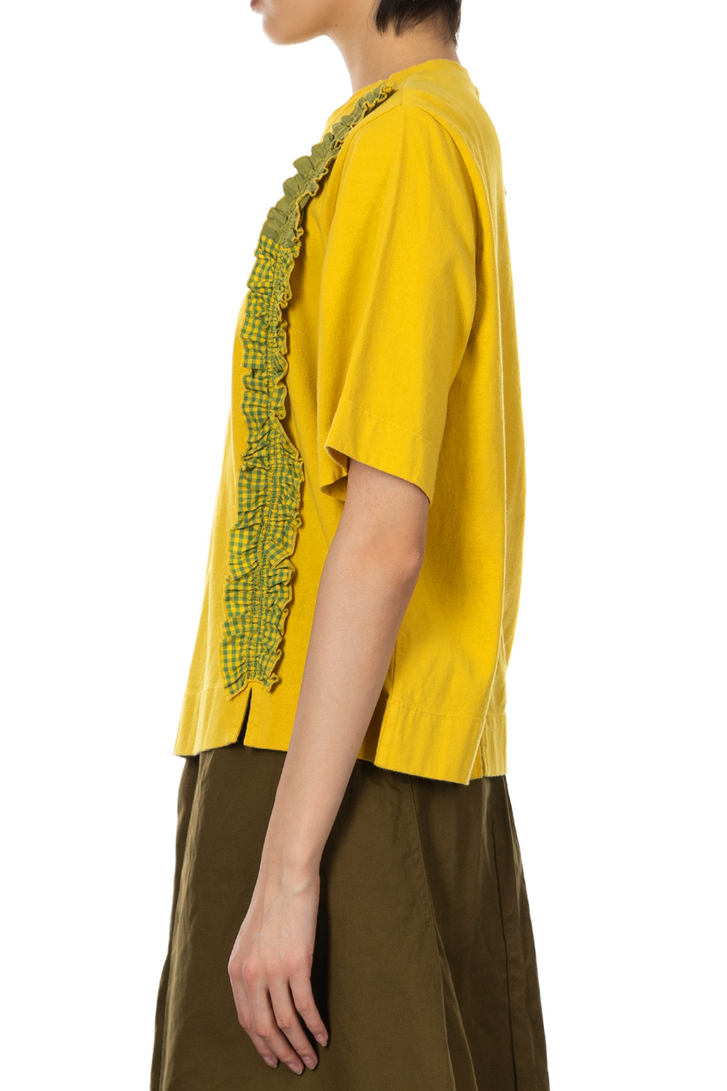 Tigre Brocante - Jersey 2-Line Ruffle SS T-Shirt-Yellow