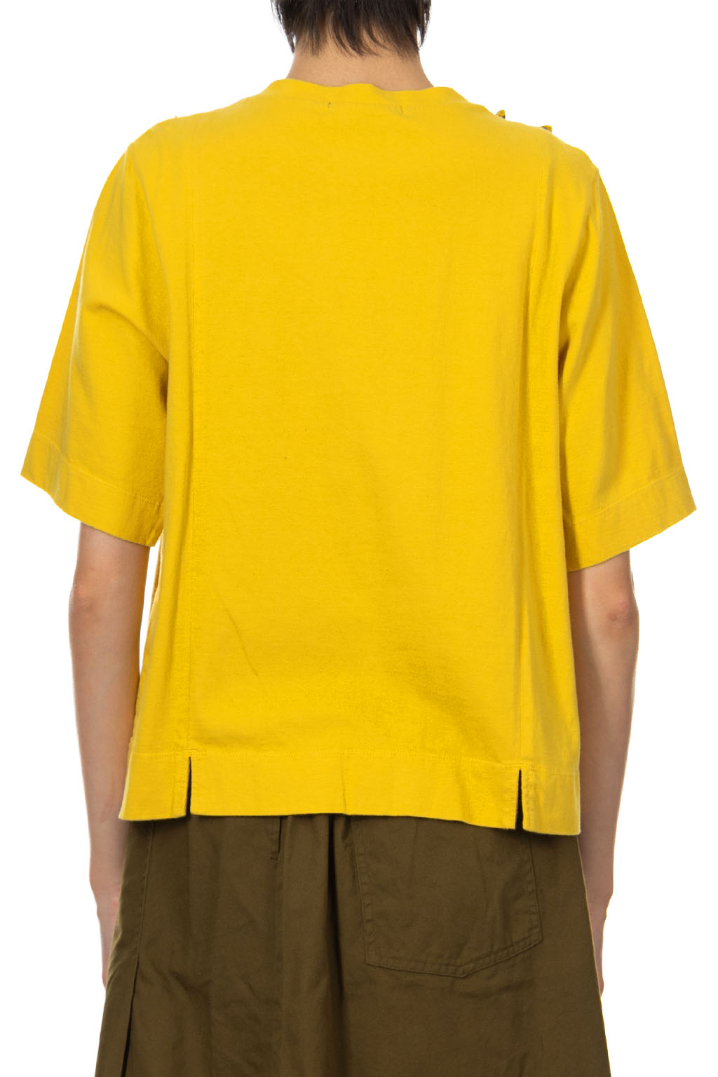 Tigre Brocante - Jersey 2-Line Ruffle SS T-Shirt-Yellow