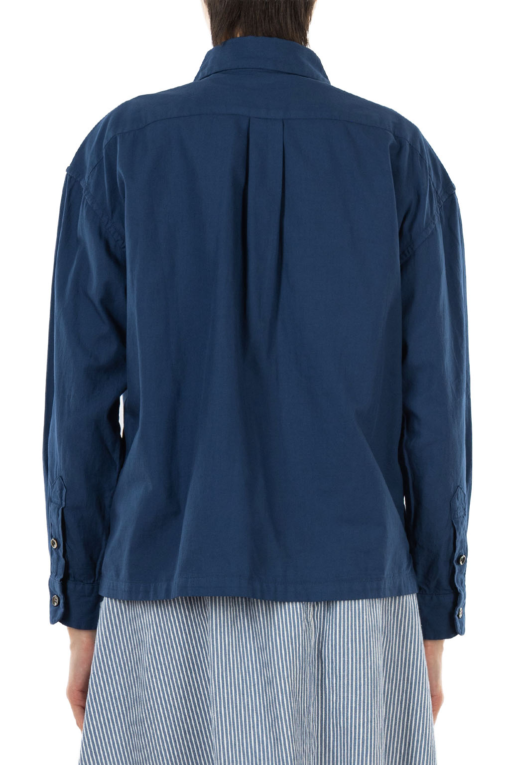 Tigre Brocante - Organic Twill Round Collar Venice Beach Shirt - Navy