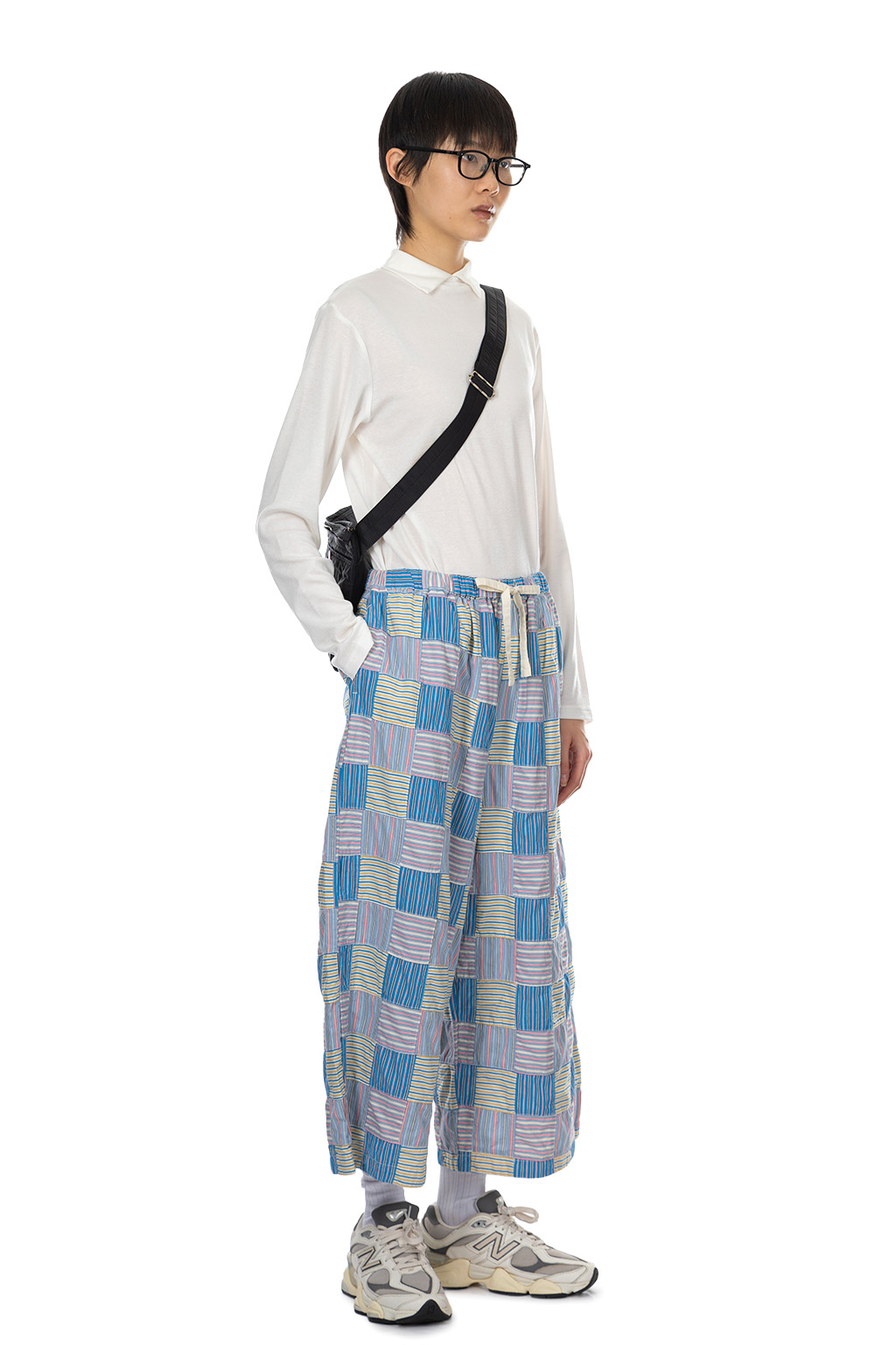 Tigre Brocante - Striped Patch Gathered Wide Pants