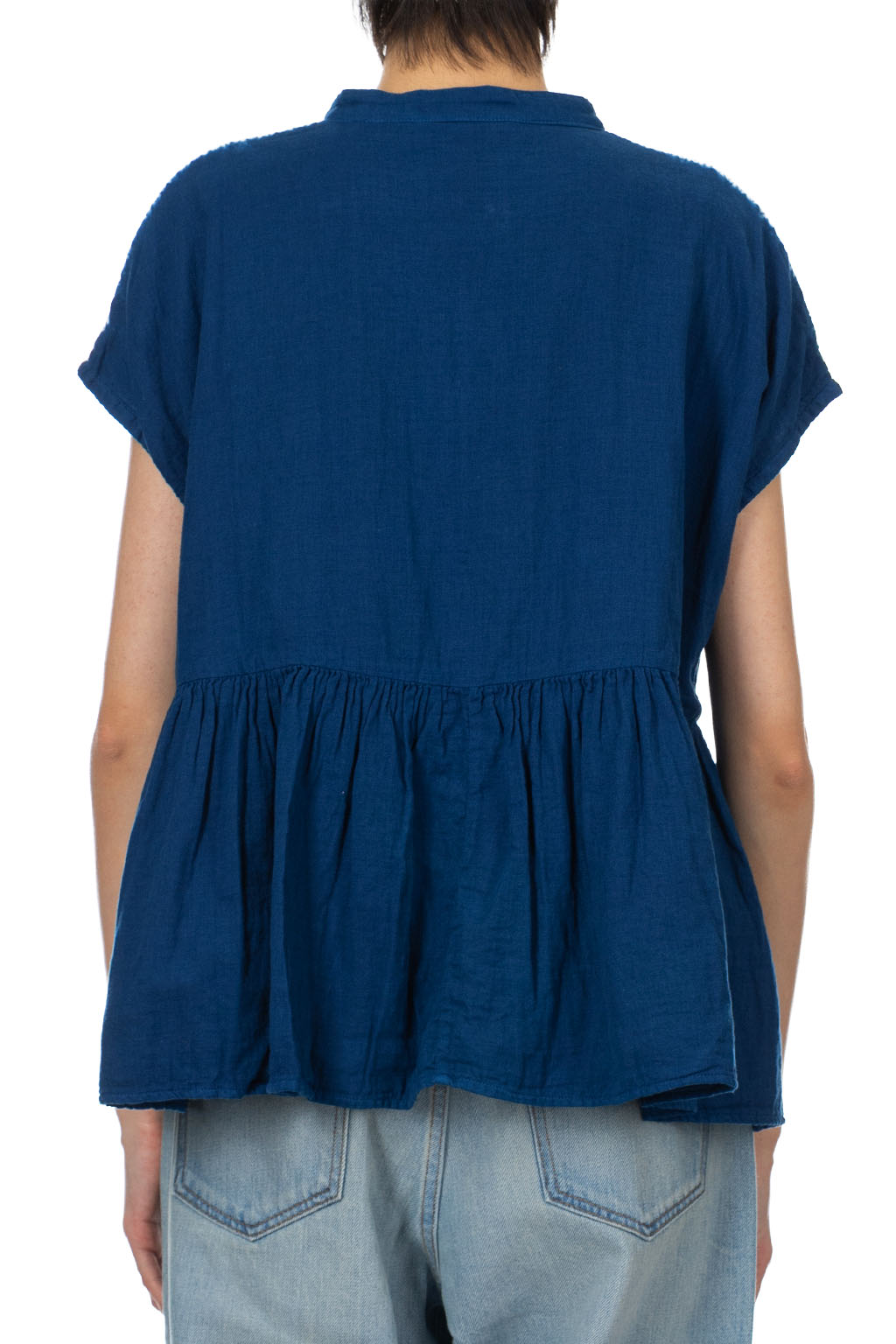 Tigre Brocante - Thin Line Over-Gathered Drop Tunic - Indigo