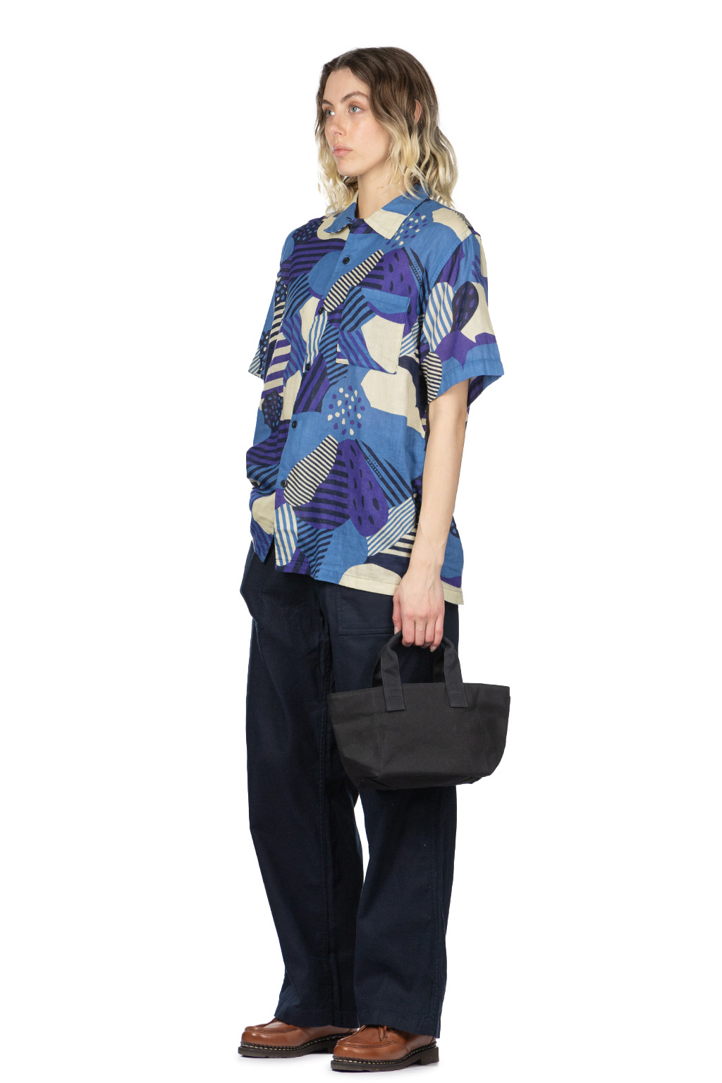 Tigre Brocante - W Gauze Flower Shirt - Blue