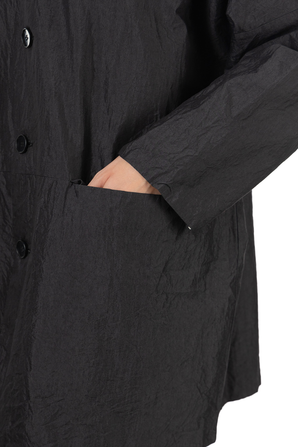 Veritecoeur - Box Half Coat - Black x Black Check