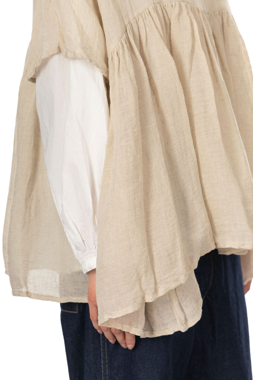 Veritecoeur - Linen Gathered Pullover - Kinari