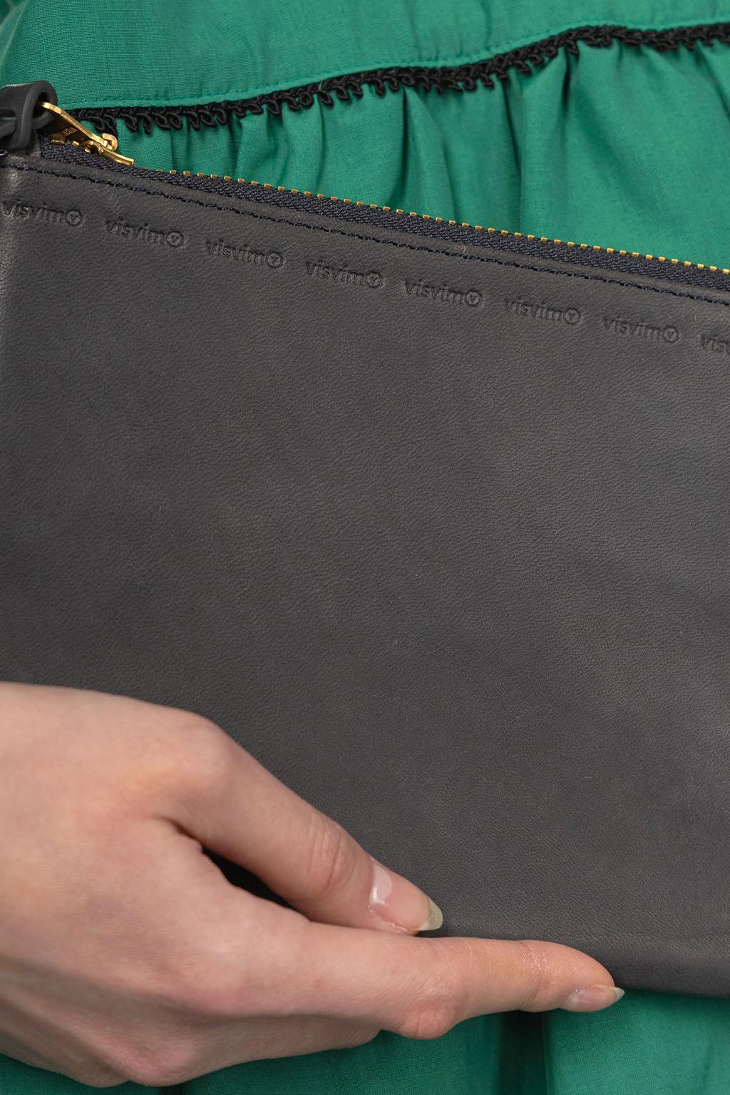 VISVIM - Leather Travel Pouch - Navy