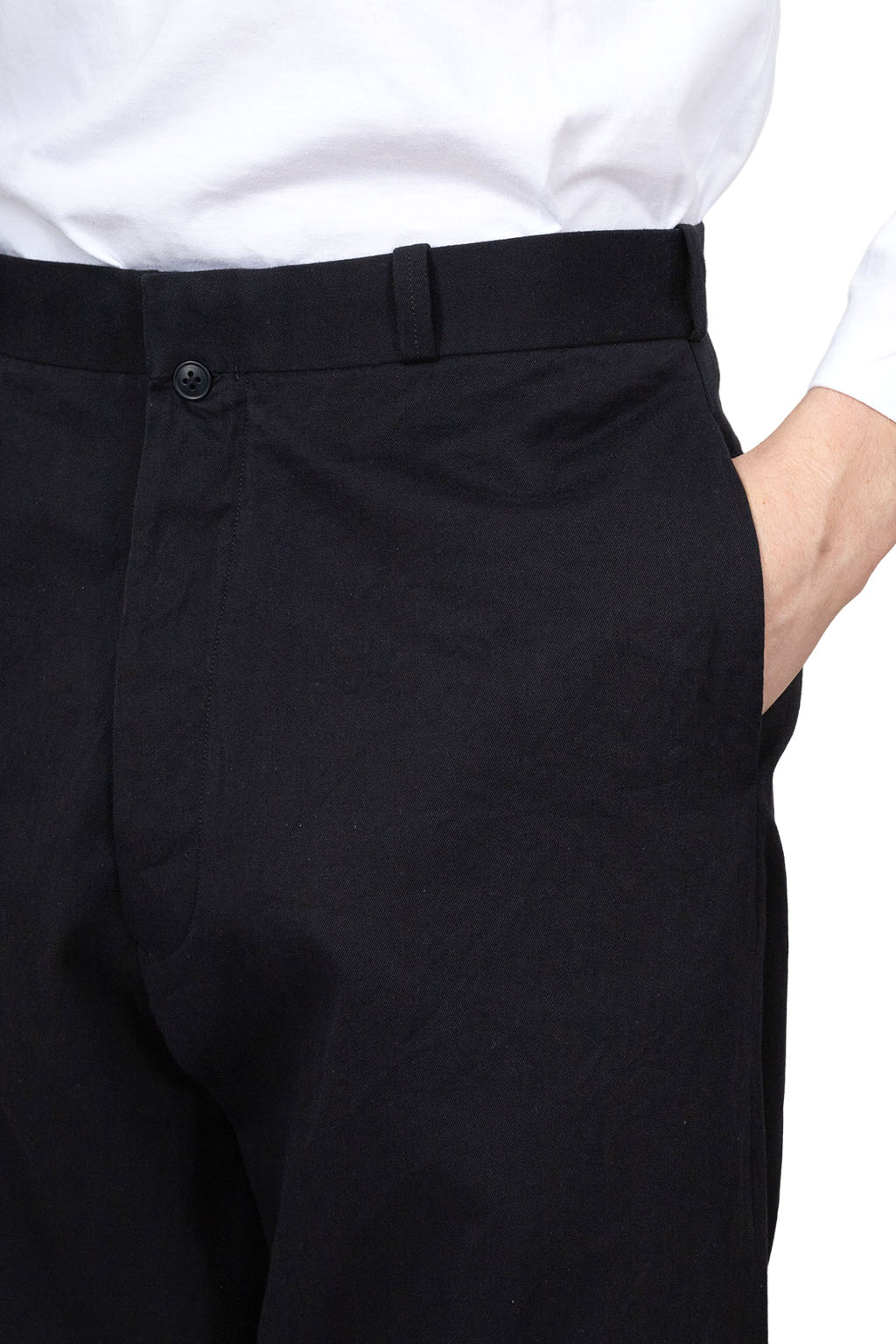 YAECA - Chino Cloth Trousers Wide Tapered - Navy 72