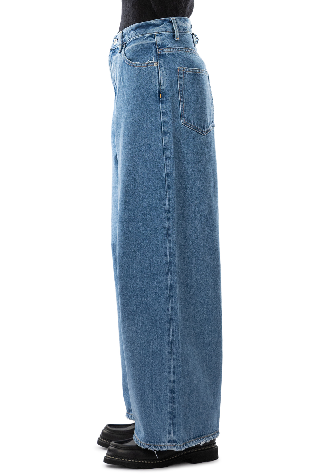 YLEVE - 13.5oz Denim High Waist Wide Pants - Indigo