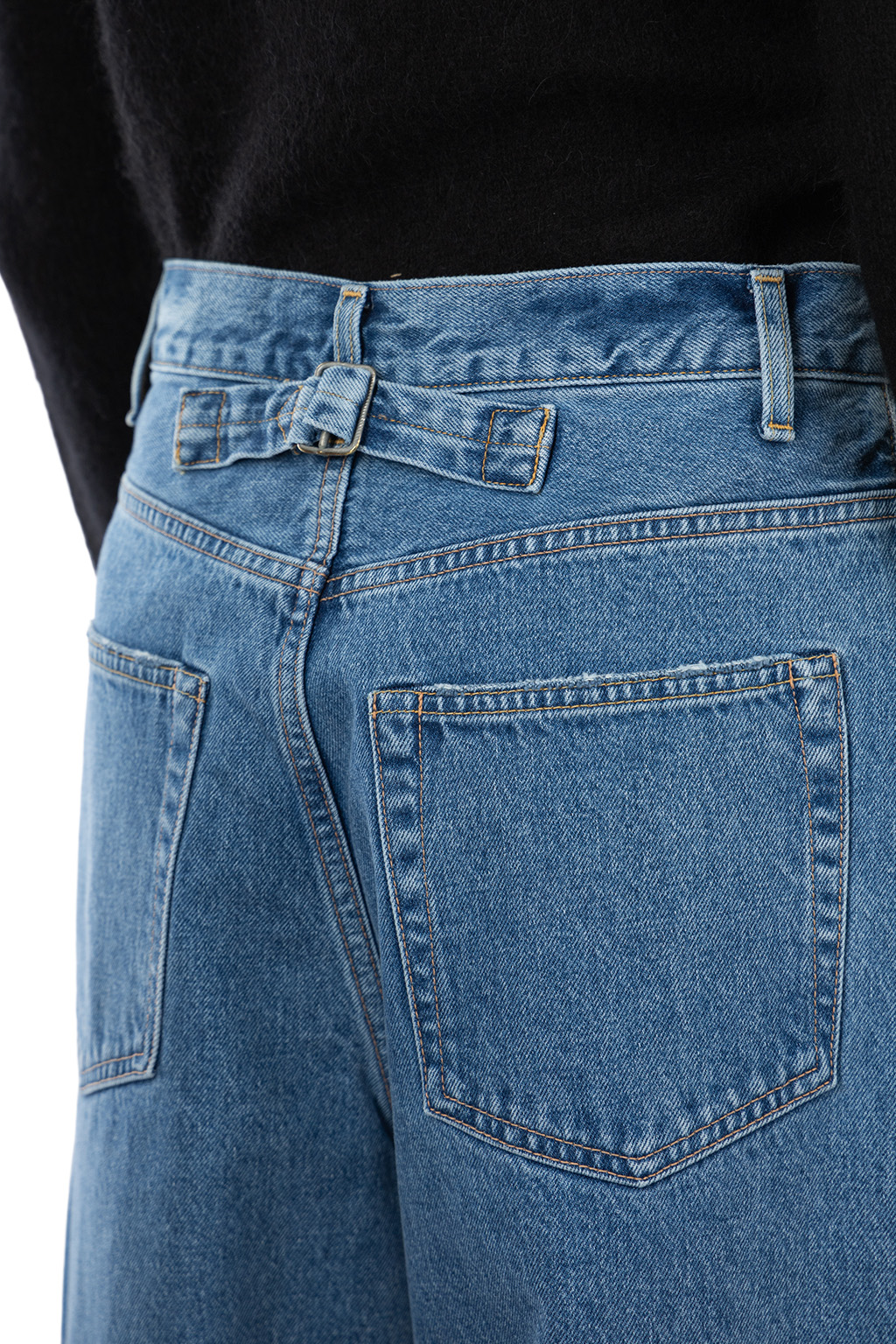 YLEVE - 13.5oz Denim High Waist Wide Pants - Indigo