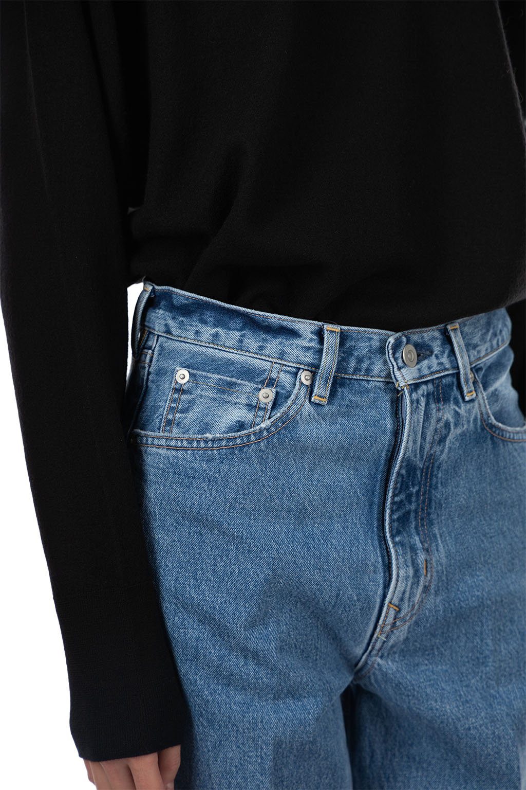 YLEVE - 13.5oz Denim Pressed Five-Pocket Pants - Indigo