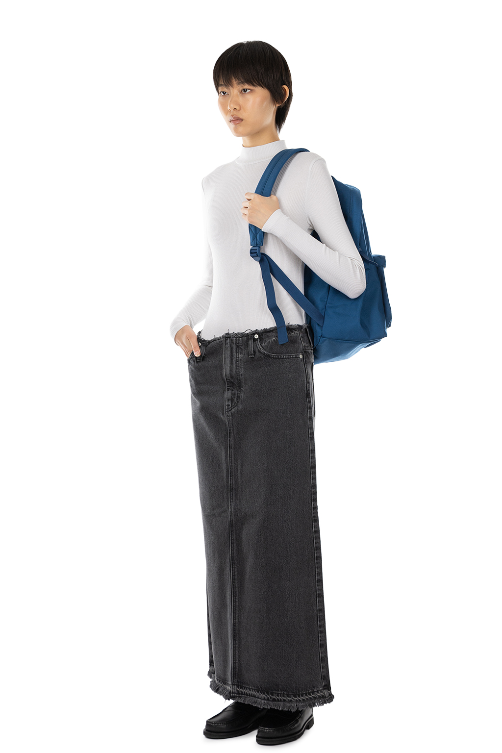 YLEVE - 13.5oz Denim Skirt - Charcoal