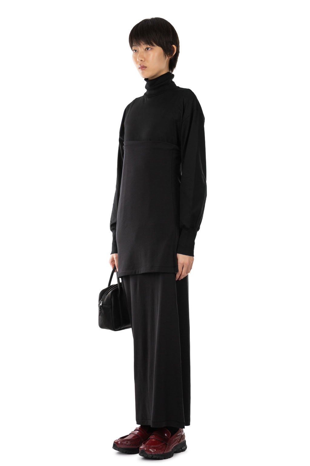 YLEVE - 80/2 High-Twisted Gauze Bare Jersey One Piece - Black