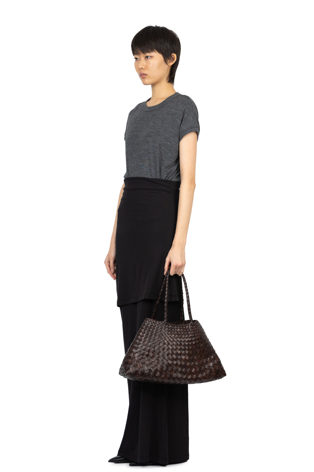 YLEVE - 80/2 High-Twisted Gauze Bare Jersey One Piece - Black