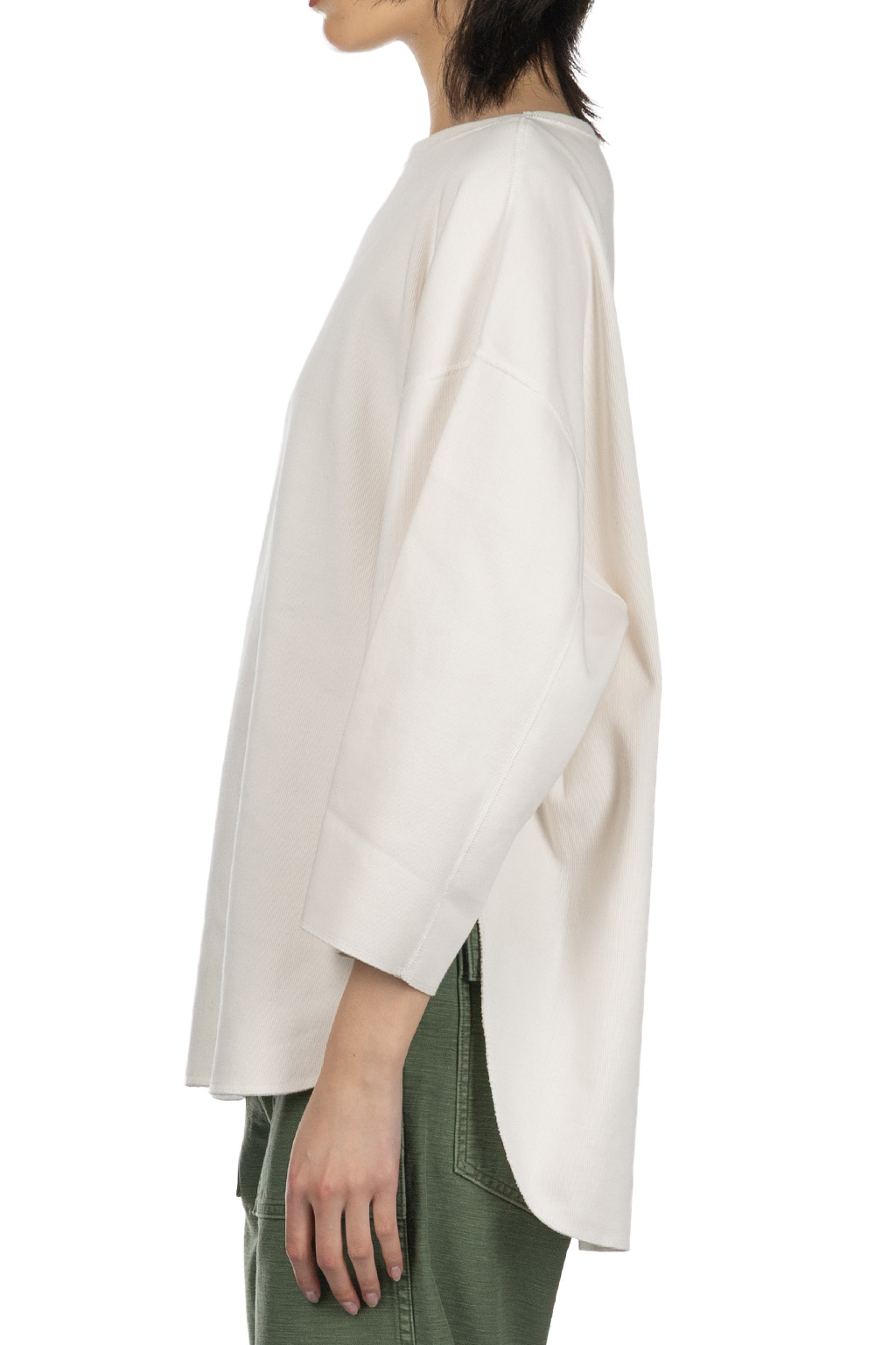 YLEVE - Cotton Rib Pullover Big - Sax