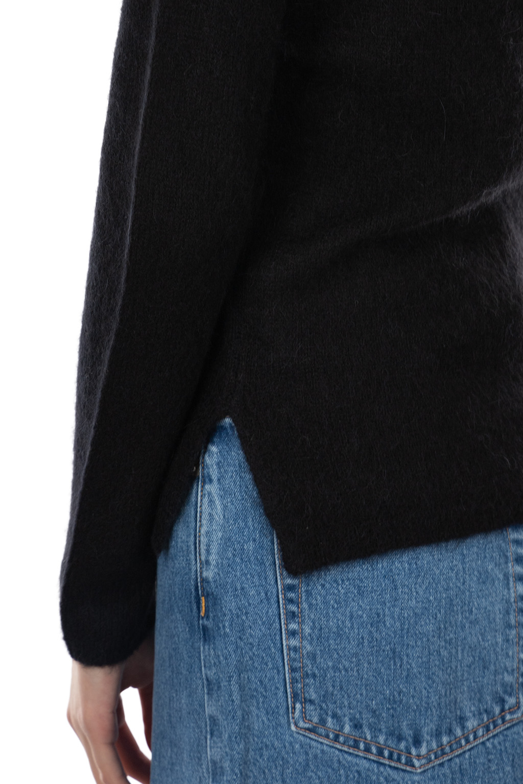 YLEVE - Fairy Alpaca Knit Henley Neck Sweater - Black