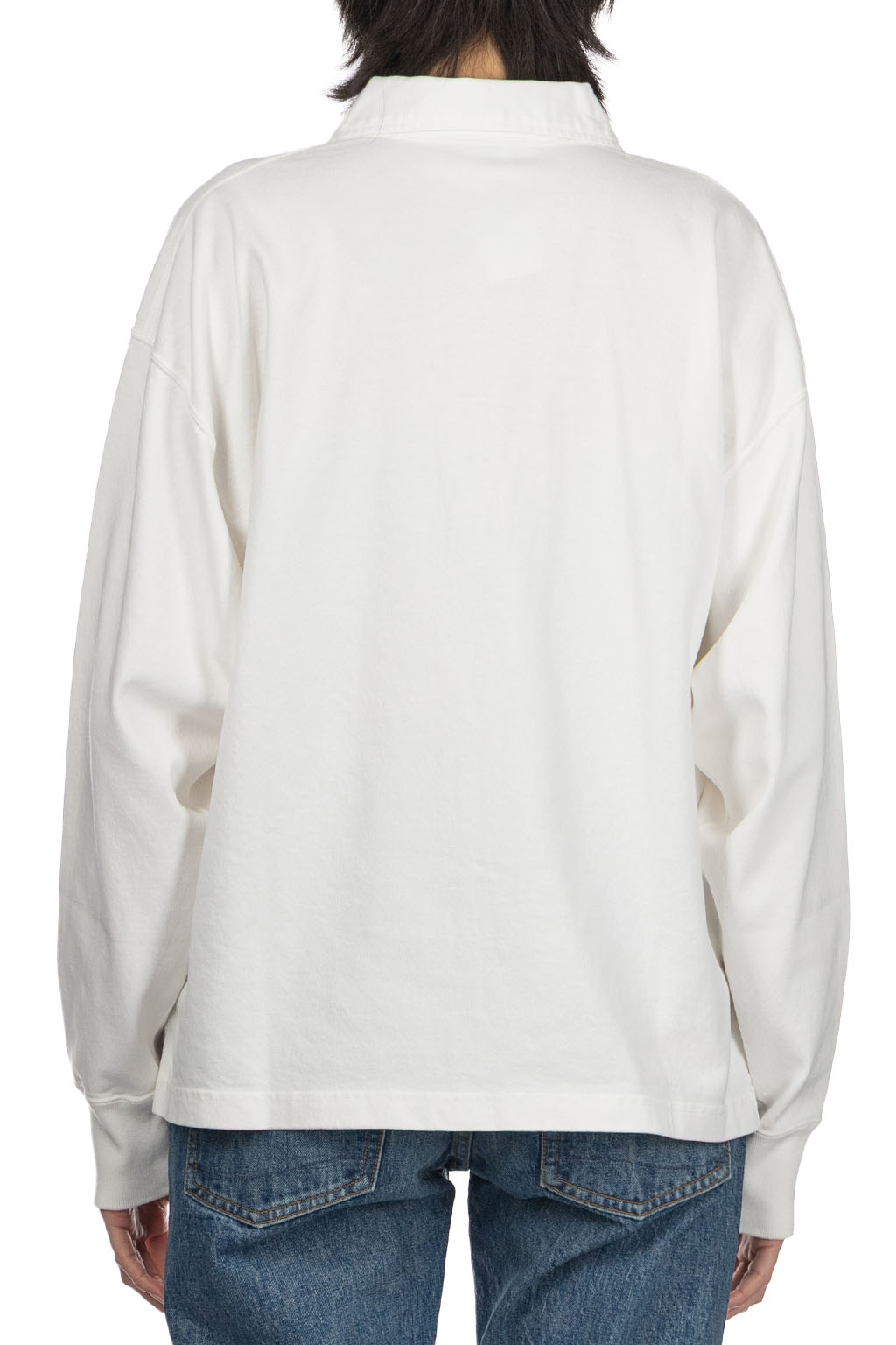 YLEVE - Open End Cotton Pigment Dye Skipper Pullover-White