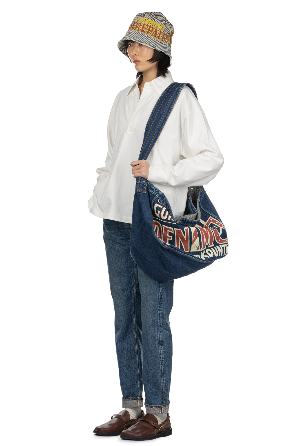 YLEVE - Open End Cotton Pigment Dye Skipper Pullover-White