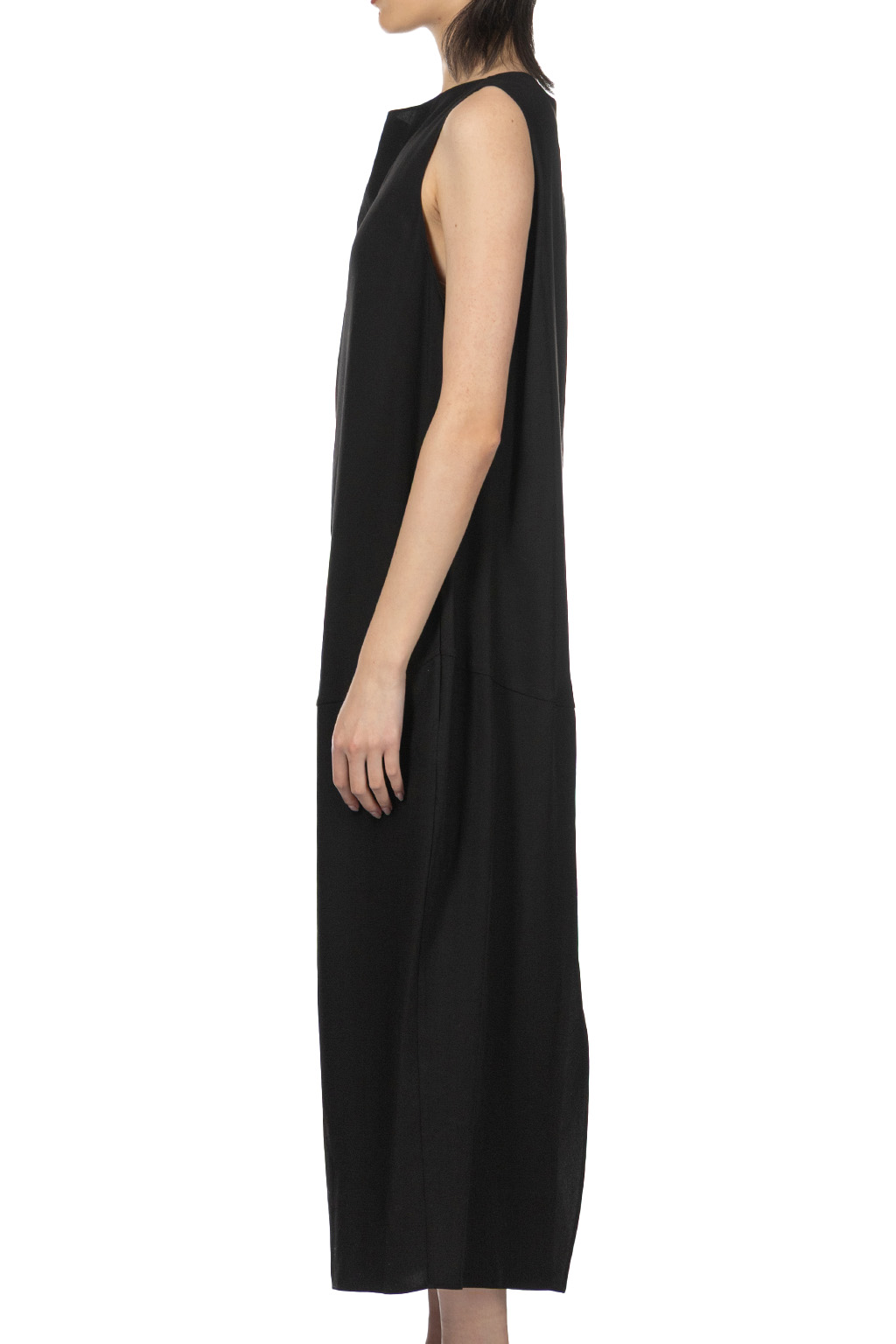 YLEVE - Tencel Gather One-Piece Dress - Black