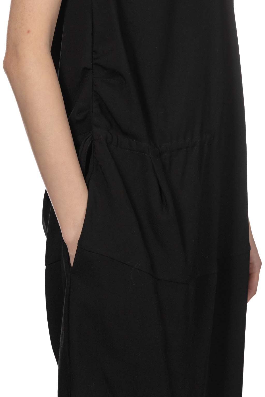 YLEVE - Tencel Gather One-Piece Dress - Black