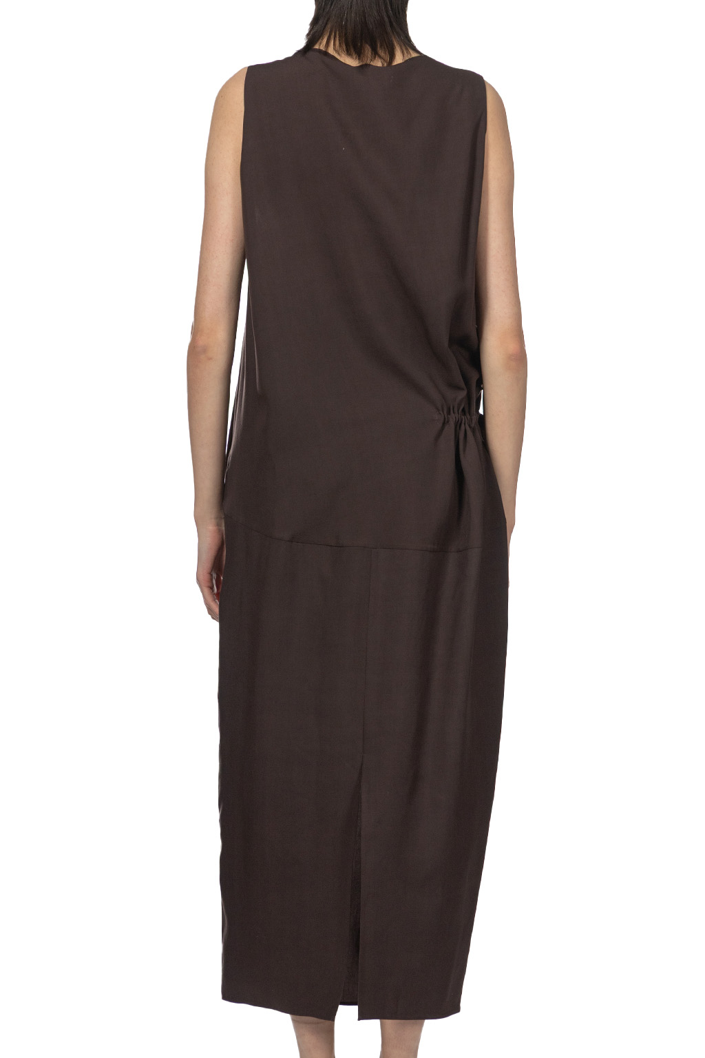 YLEVE - Tencel Gather One-Piece Dress - Burgundy