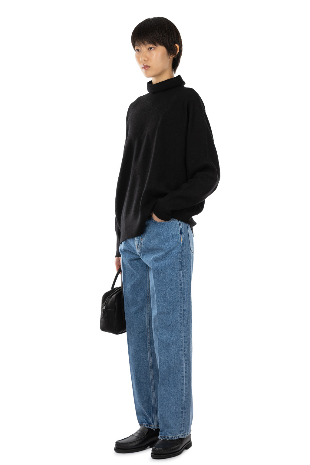 YLEVE - Ultrafine Merino Wool Milled Knit Pullover - Black