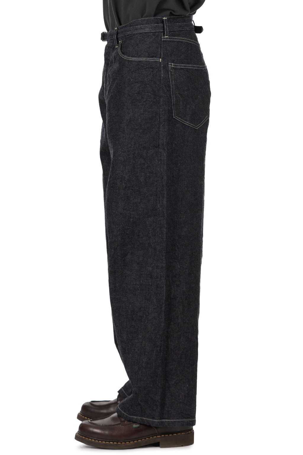 blurhms - 12.9oz Denim Bias Belted Pants - Indigo