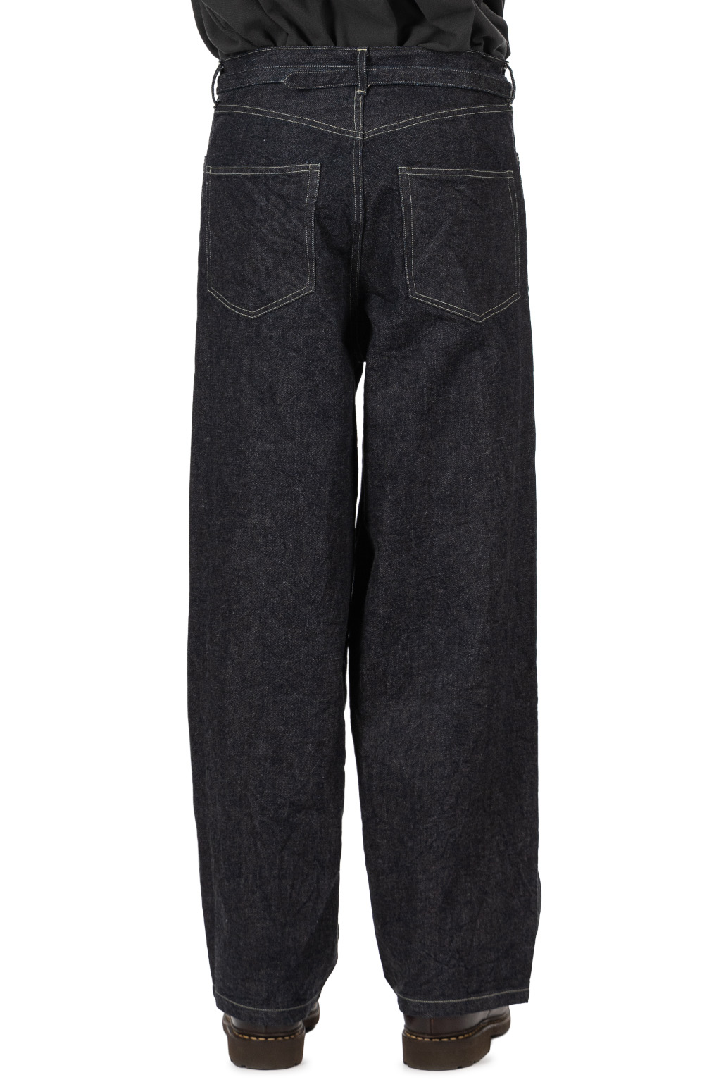 blurhms - 12.9oz Denim Bias Belted Pants - Indigo